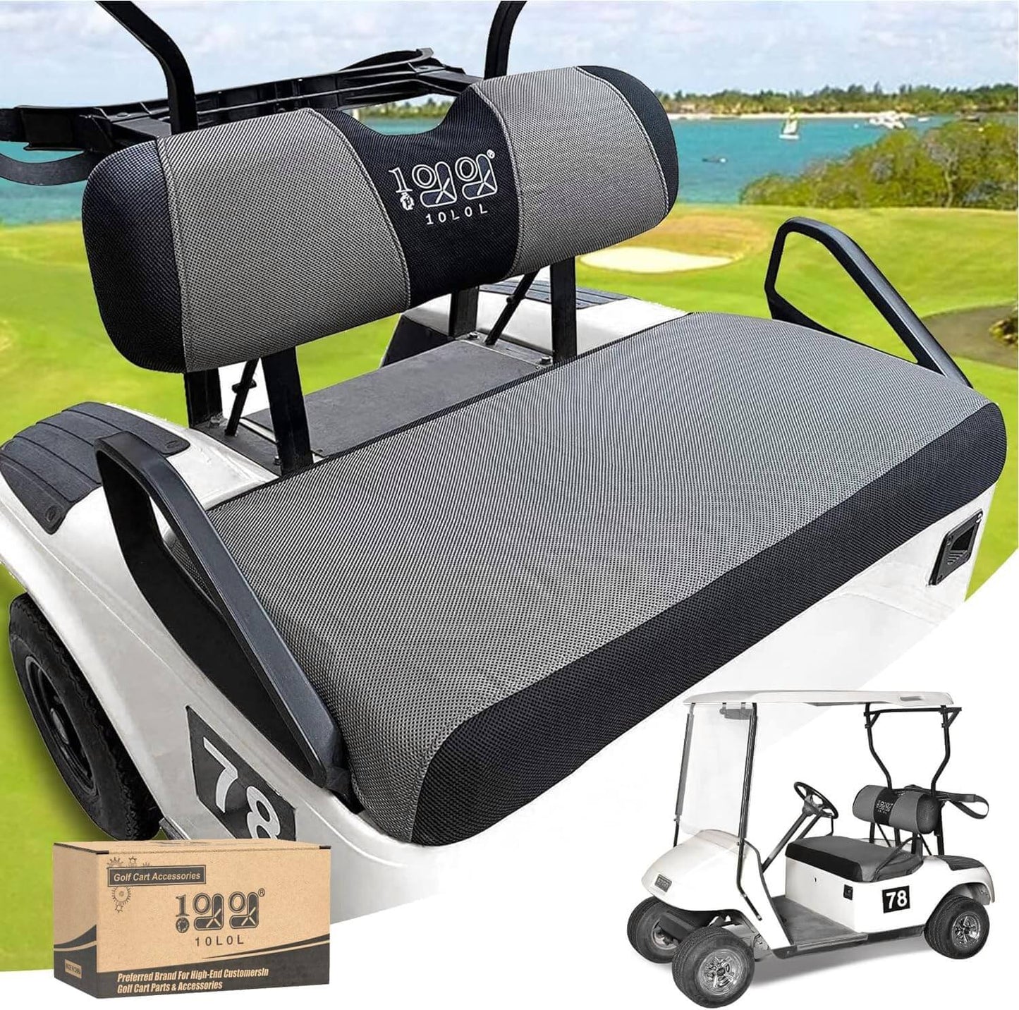 EZGO TXT Golf Cart Seat Covers — Breathable Mesh Front Set