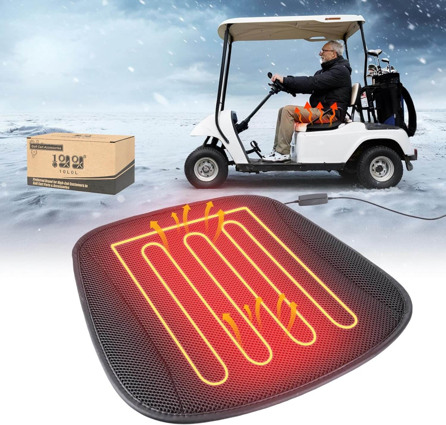 Heated Golf Cart Seat Cover — Fits EZGO, Club Car & Yamaha