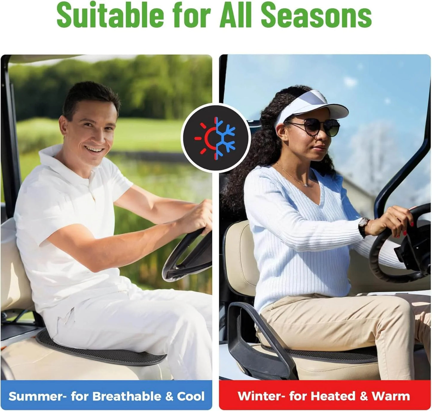 Heated Golf Cart Seat Cover — Fits EZGO, Club Car & Yamaha