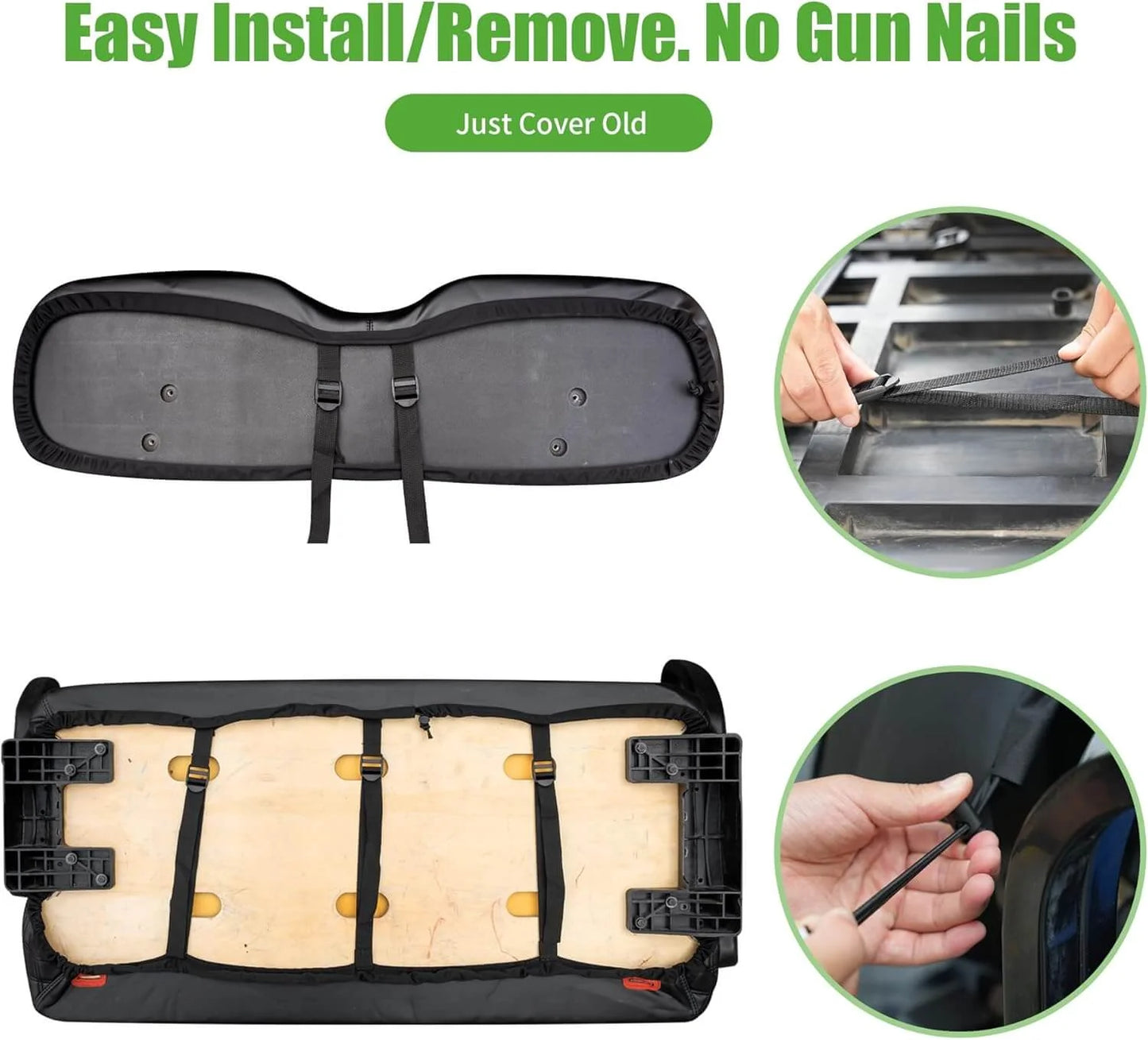 Golf Cart Rear Seat Covers — Universal Fit for EZGO, Yamaha & Club Car