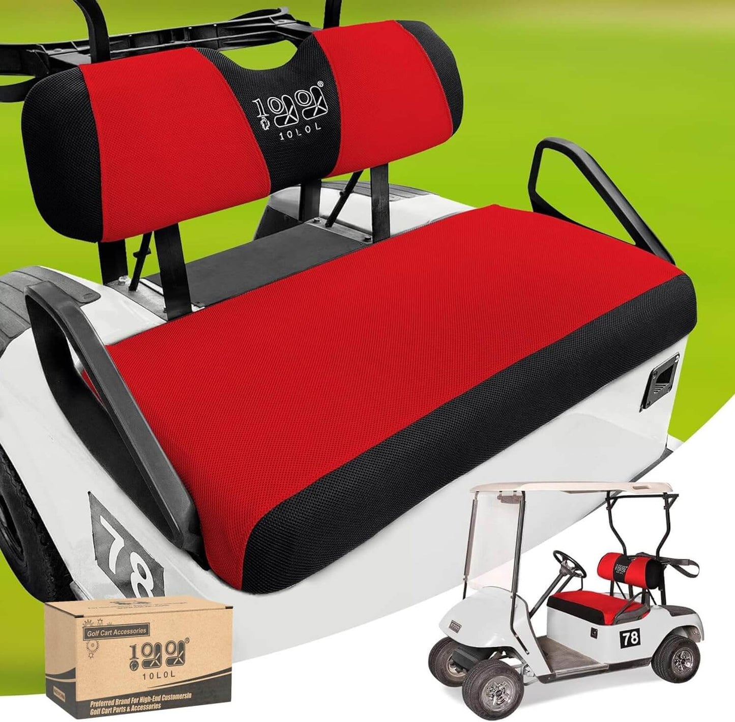 EZGO TXT Golf Cart Seat Covers — Breathable Mesh Front Set