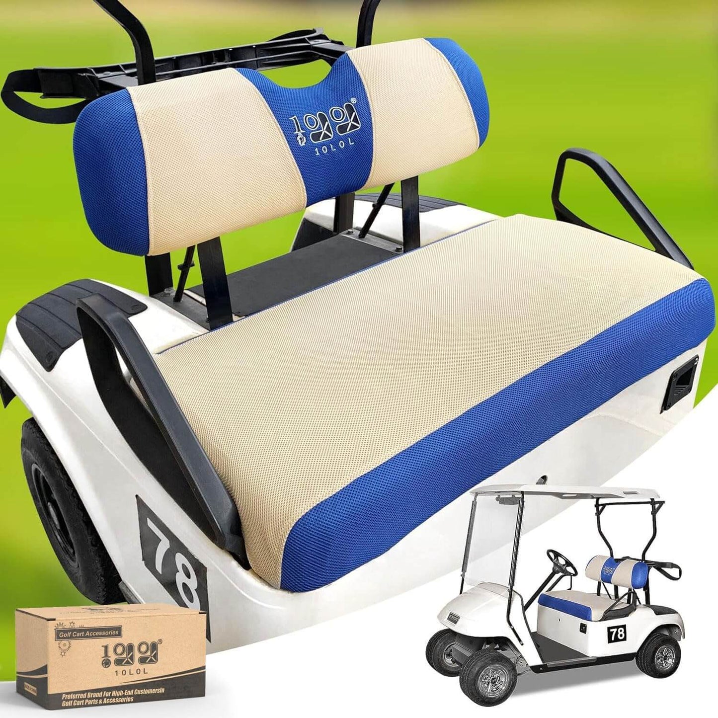 EZGO TXT Golf Cart Seat Covers — Breathable Mesh Front Set