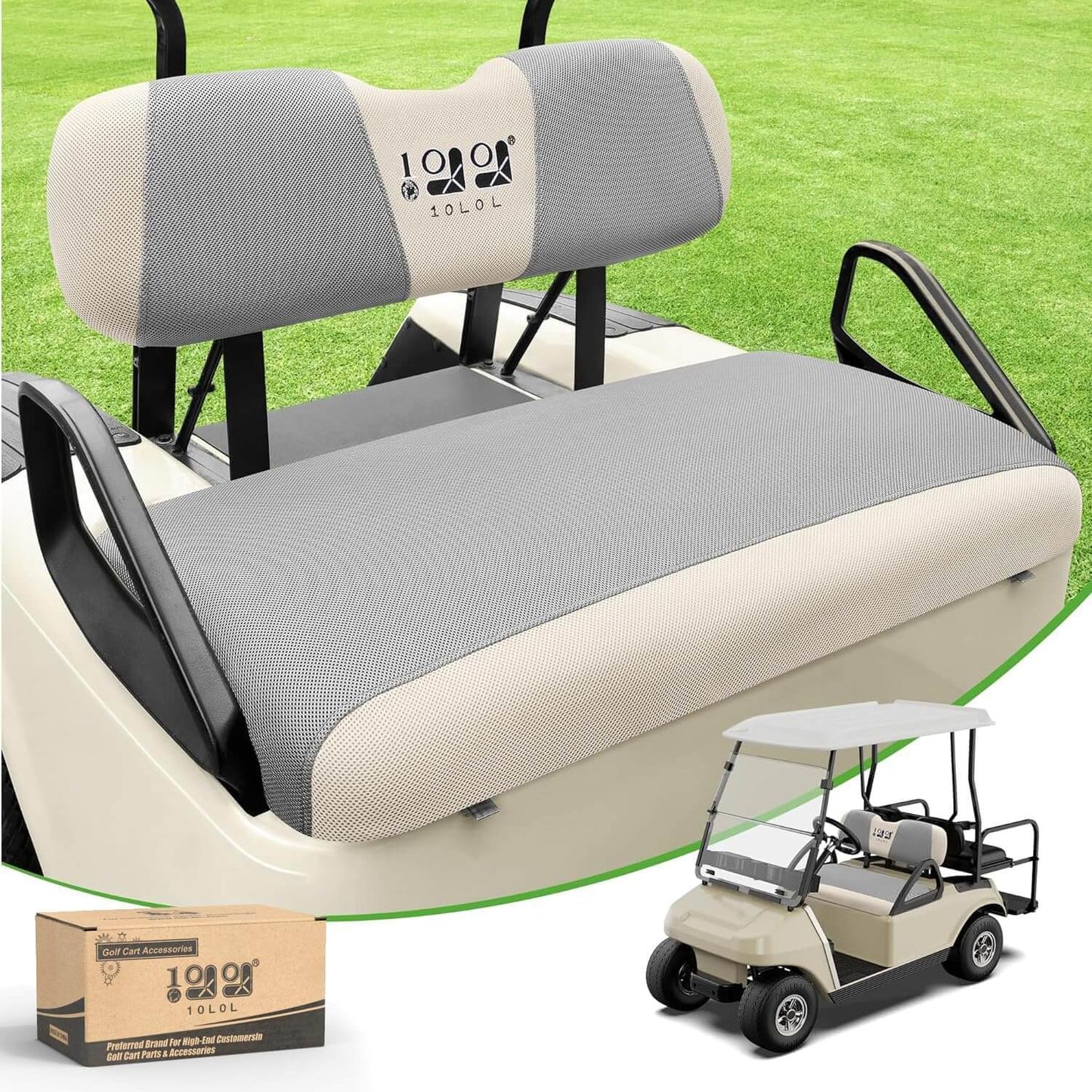 EZGO TXT Golf Cart Seat Covers — Breathable Mesh Front Set