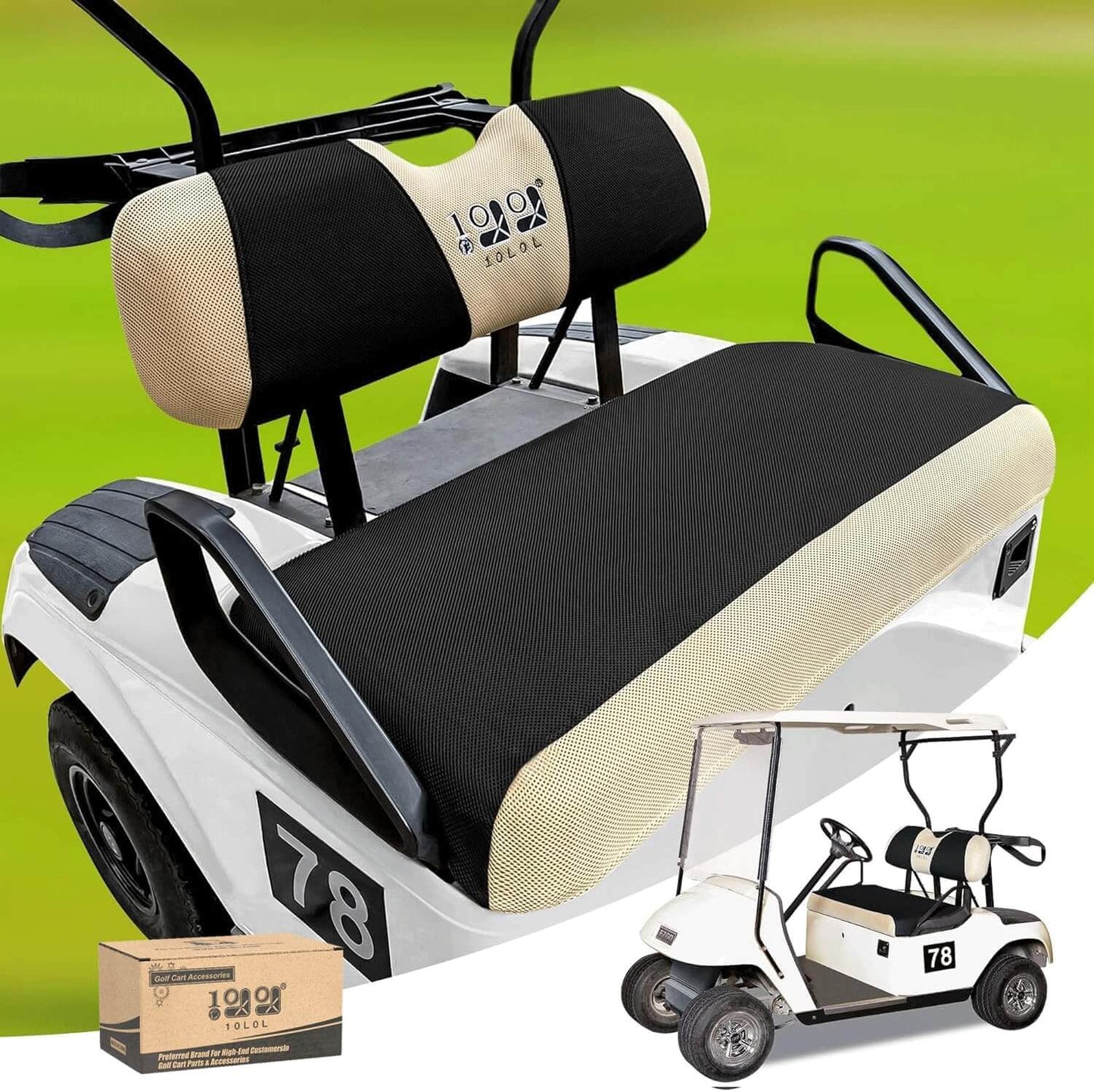 EZGO TXT Golf Cart Seat Covers — Breathable Mesh Front Set