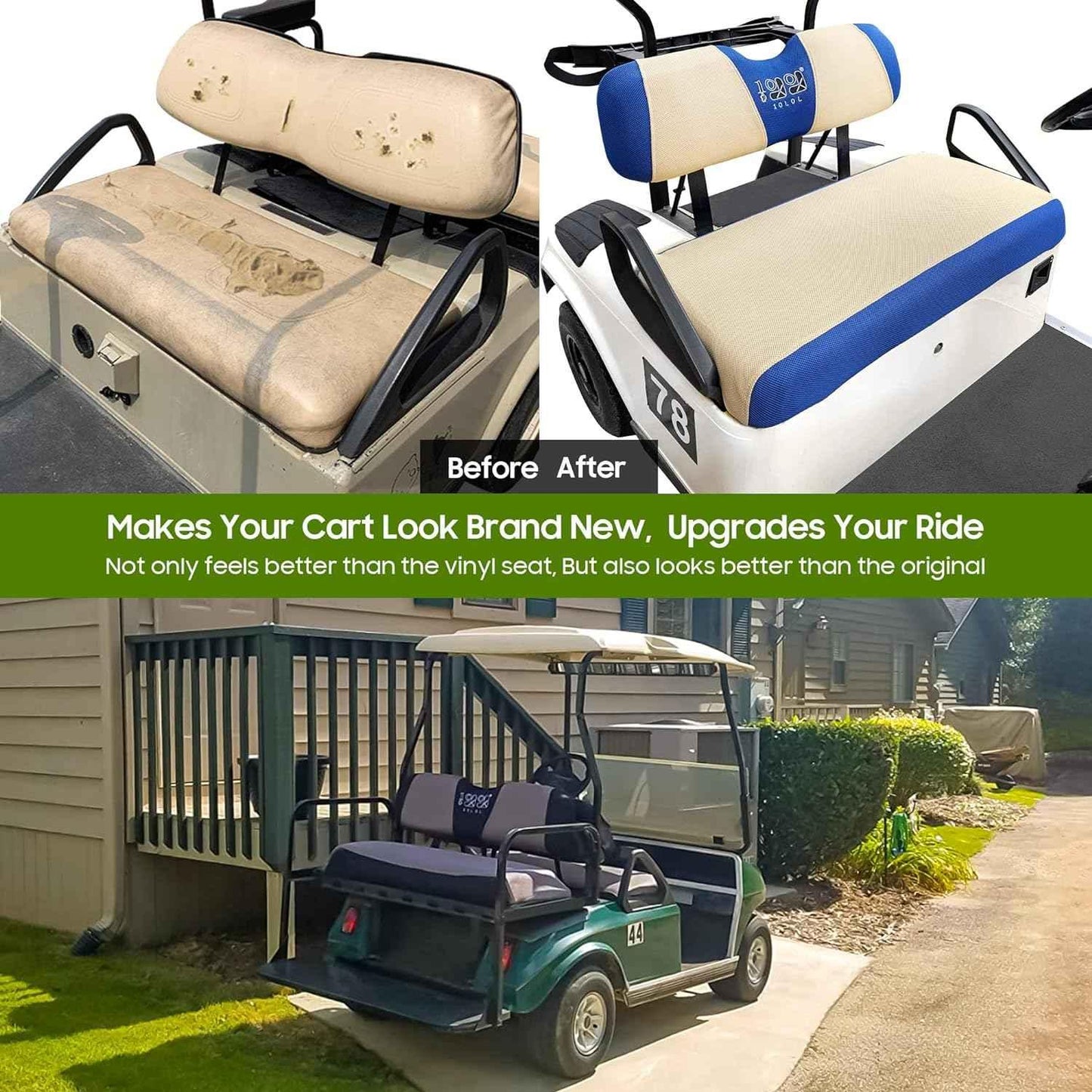 EZGO TXT Golf Cart Seat Covers — Breathable Mesh Front Set